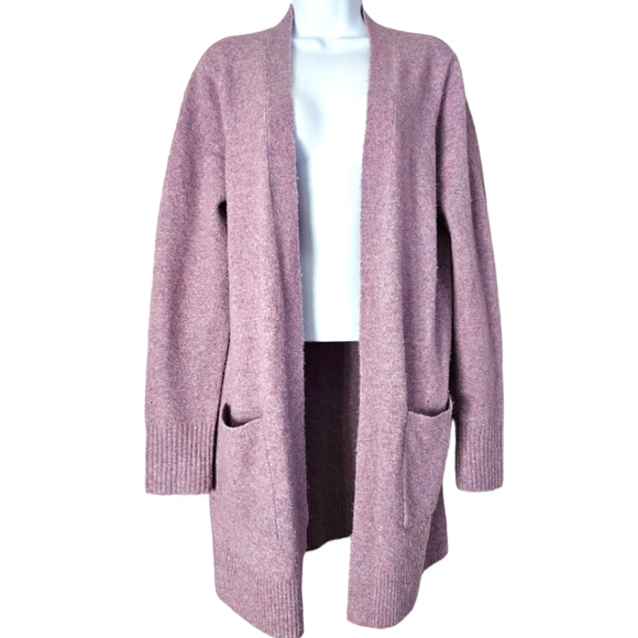 J. Crew Sweaters - J Crew purple heathered tweed boucle cardigan sweater Womens Small